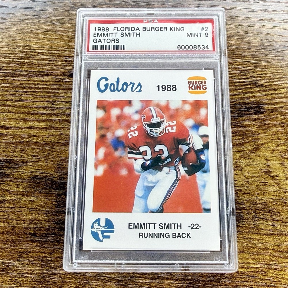 1988 Florida Burger King Emmitt Smith #2 PSA 9 Mint Gators Rare Regional